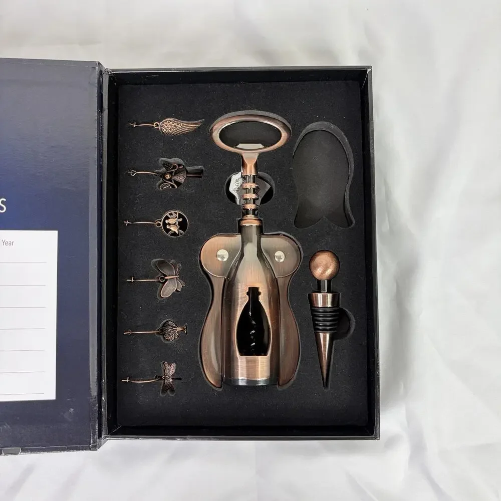 Layzboy Wine Essentials wine opener gift box multipurpose glass markers stopper